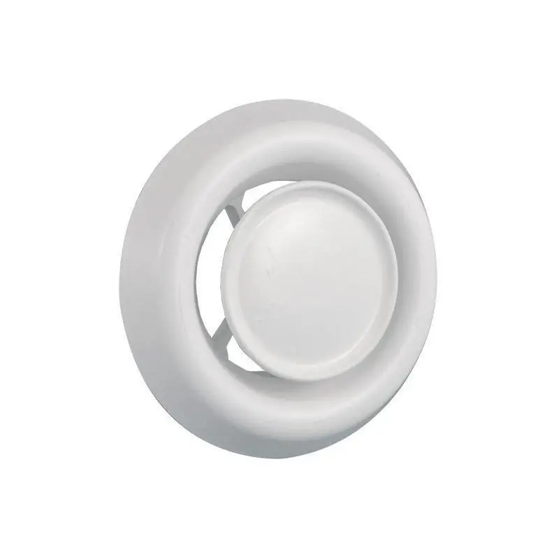 Toevoerventiel met klemmen 100/125 mm. wit