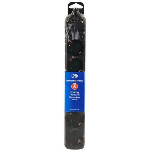 Tafelcontactdoos monteerbaar 6V + RA zwart zonder snoer
