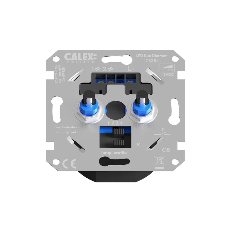 CALEX Duo inbouwdimmervoor led 230V (LED 2x45W) - (GLS 2x100W)