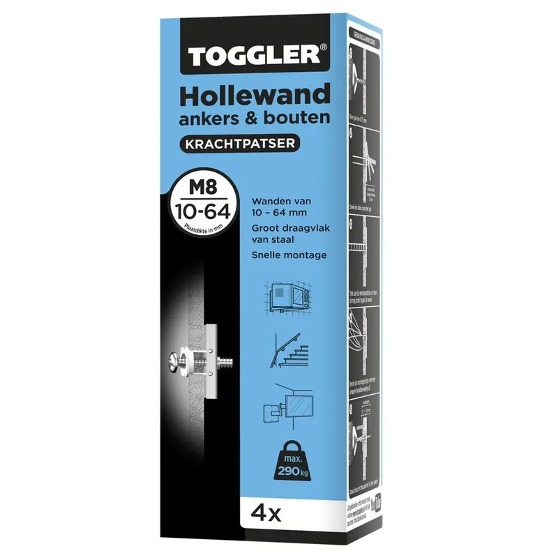 Toggler hollewand ankers M8 (4 st.)
