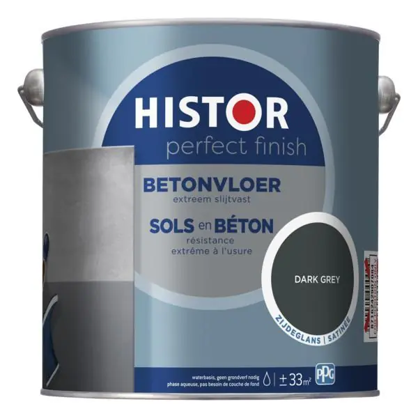 Histor Perfect Finish betonvloer zijdeglans donkergrijs 2,5l