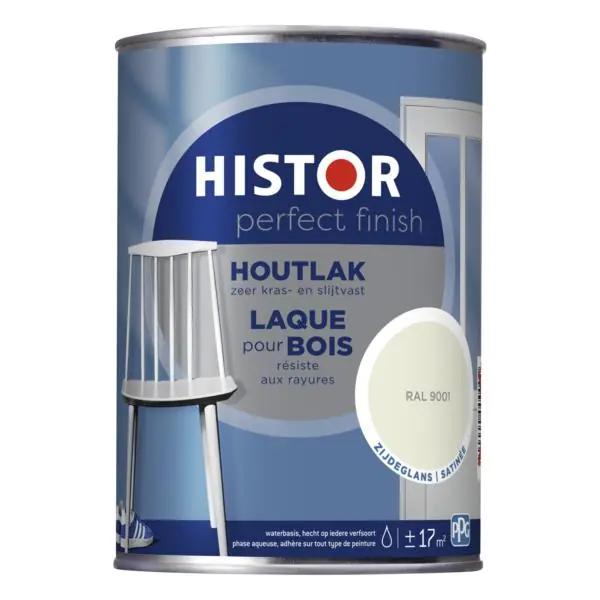 Histor Perfect Finish Houtlak RAL 9001 Zijdeglans 1,25 liter