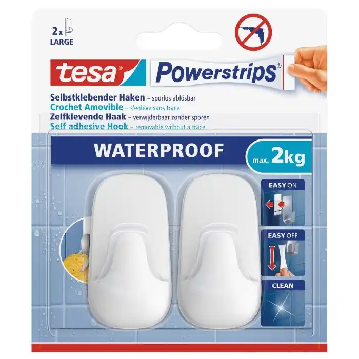 TESA PWRSTRIPS WP HAKEN L KNSTSTF WIT