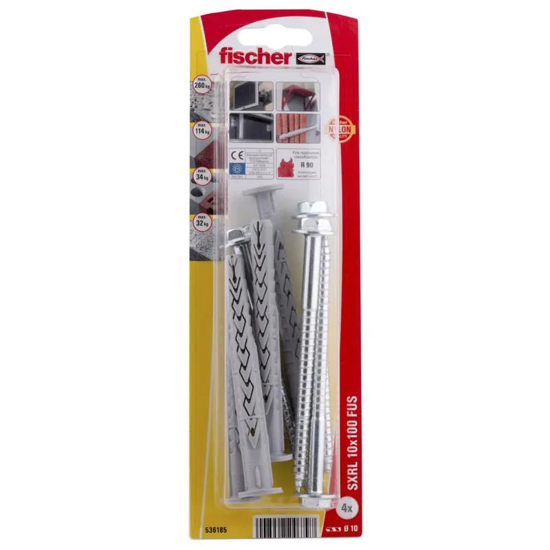 fischer constructieplug SXRL 10x100 FUS zeskant kop