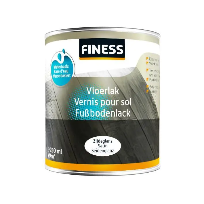 Finess Vloerlak zijdeglans acryl binnen white wash 2,5 ltr.