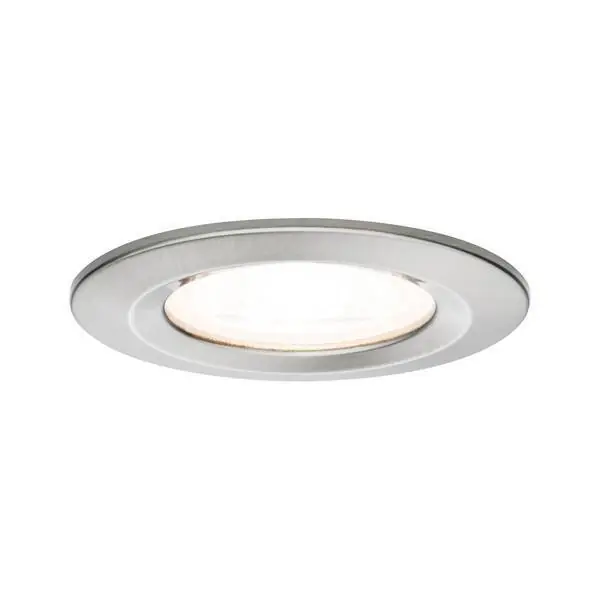 Paulmann EBL set Nova rond stijf LED IP44 1x6,5W 2700K 230V GU10 51mm IJzer geb/Alu