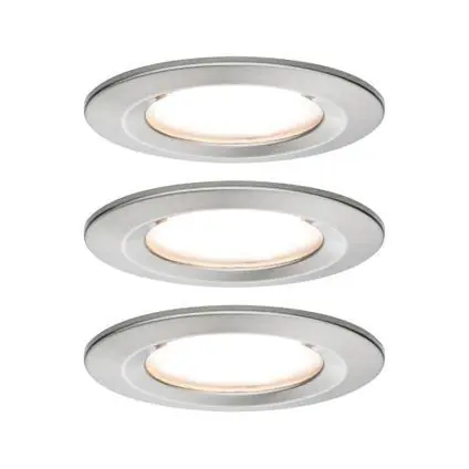 Paulmann EBL set Nova Coin rond stijf LED 3x6,5W 2700K 230V IJzer geb/Alu