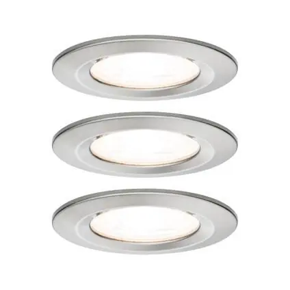 Paulmann EBL set Nova rd stijf LED IP44 3-stapdim 3x6,5W 230V GU10 51mm IJzer geb/Alu