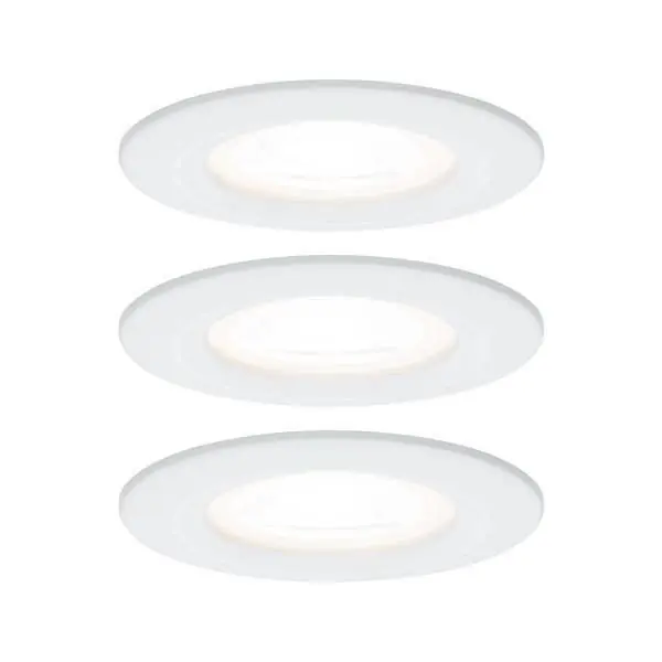 Paulmann EBL set Nova rd stijf LED IP44 3-stapdim 3x6,5W 230V GU10 51mm wit mat/alu