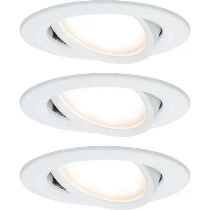 Paulmann EBL set Nova Coin 3-stapdim rd zwenkbaar LED 3x6,5W 2700K 230V wit mat/alu