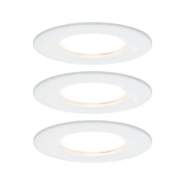 Paulmann EBL set Nova Coin 3-stapdim rond stijf LED 3x6,5W 2700K 230V wit mat/alu