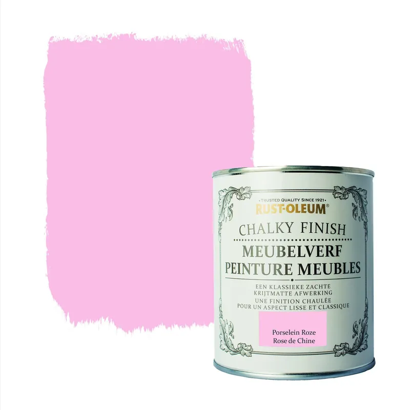 Rust-Oleum Chalky Finish meubelverf Porselein Roze 750 ml.
