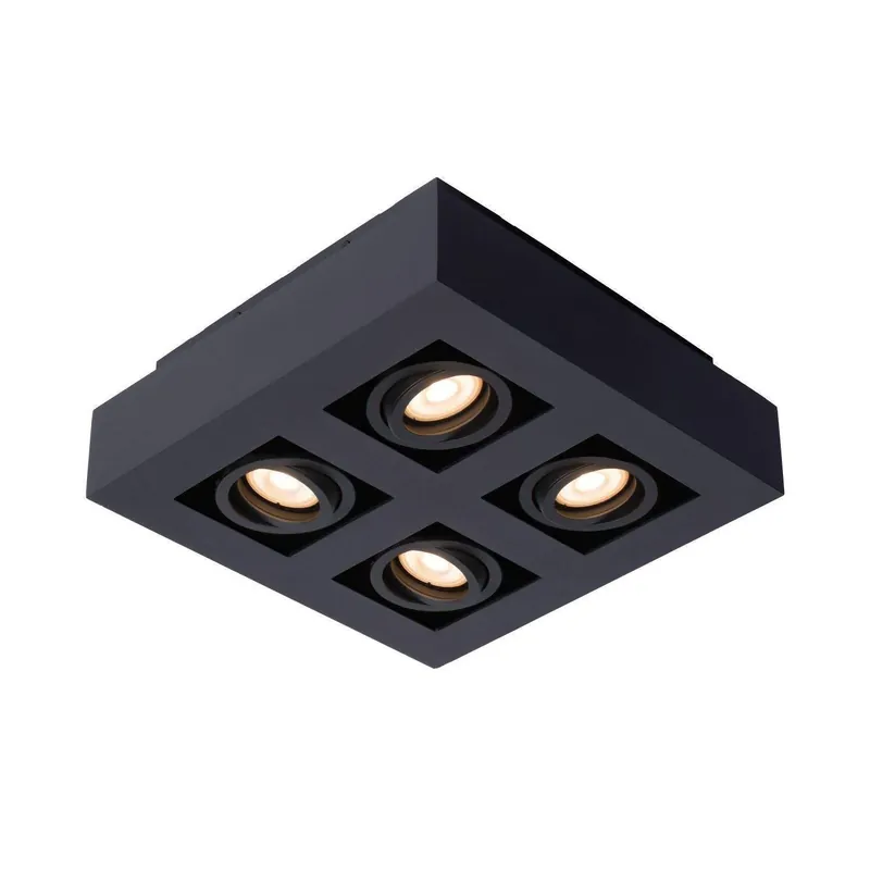 Lucide plafondspot Xirax LED Dim to warm 4xGU10 zwart