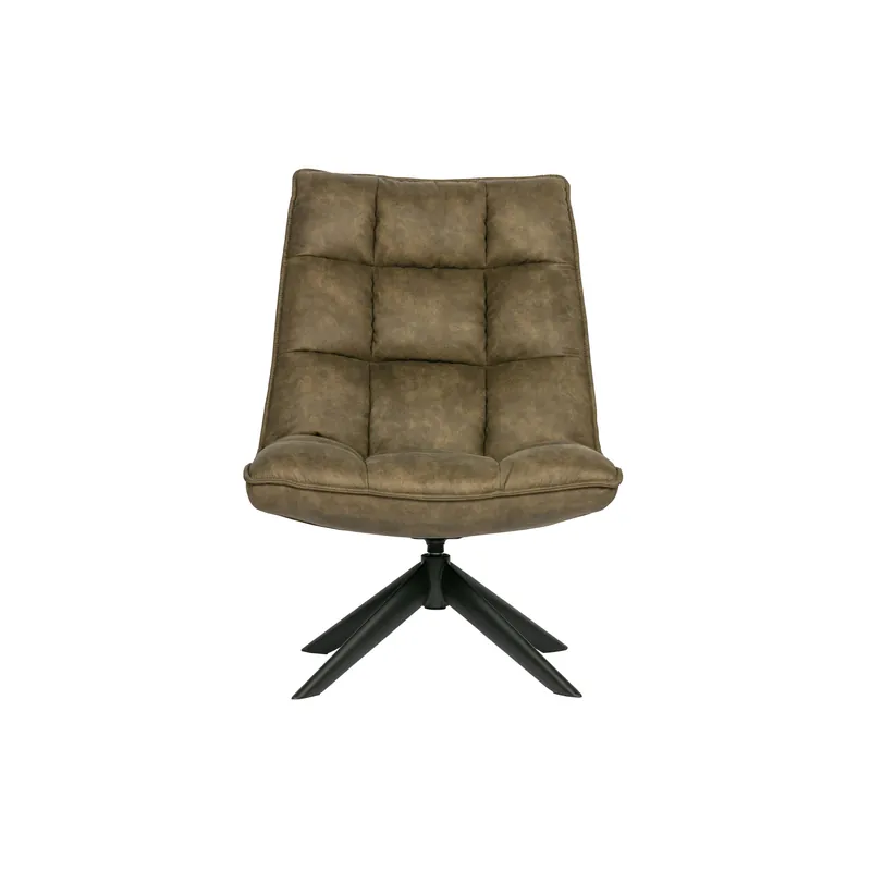 WOOOD Jouke draai-fauteuil kunstleer groen