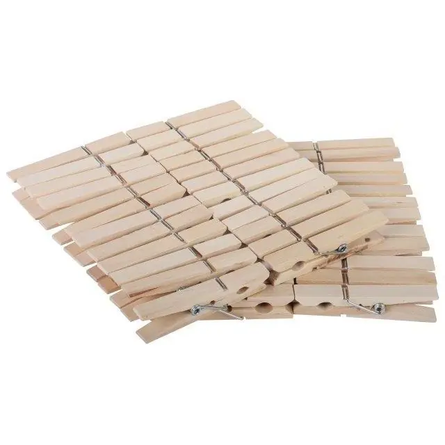 Wasknijpers hout (48 stuks)
