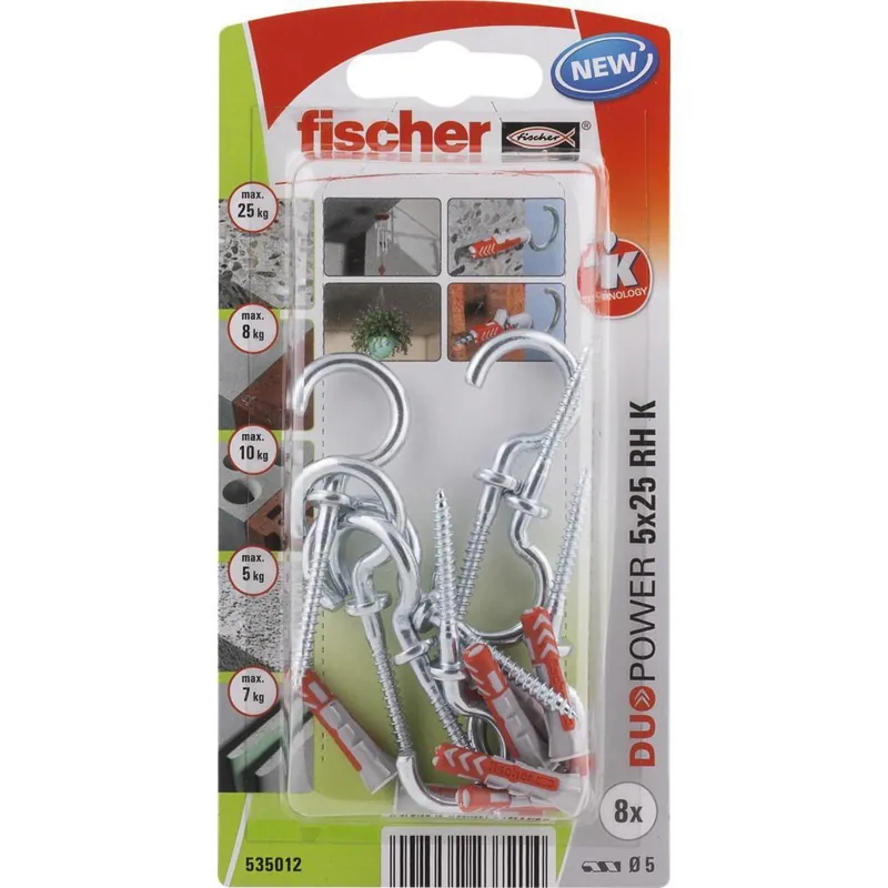 Fischer DUOPOWER 5x25 met ronde haak