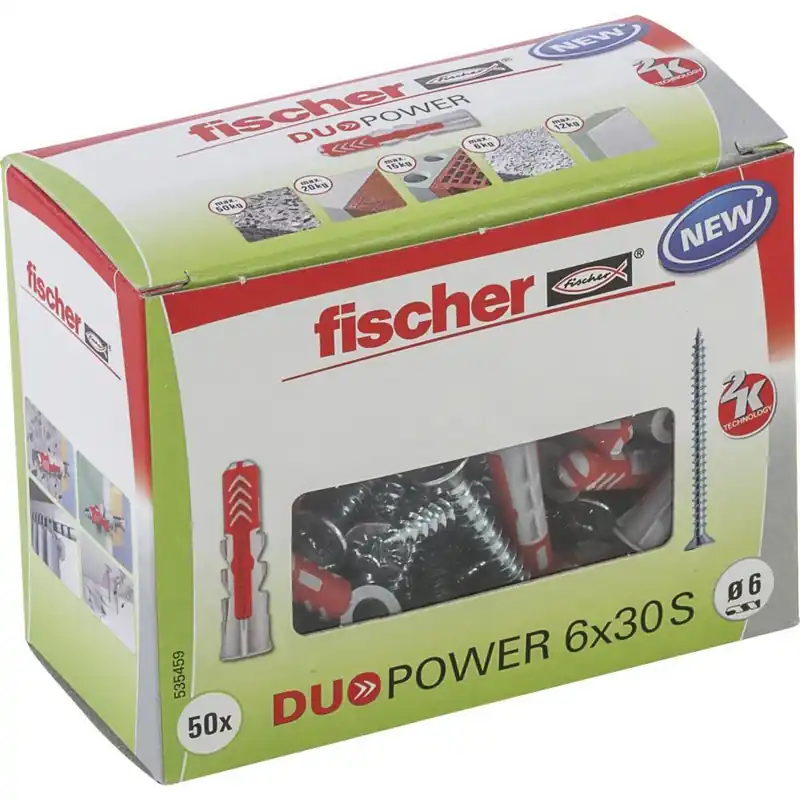 Fischer DUOPOWER 6x30 met schroef (50 stuks)
