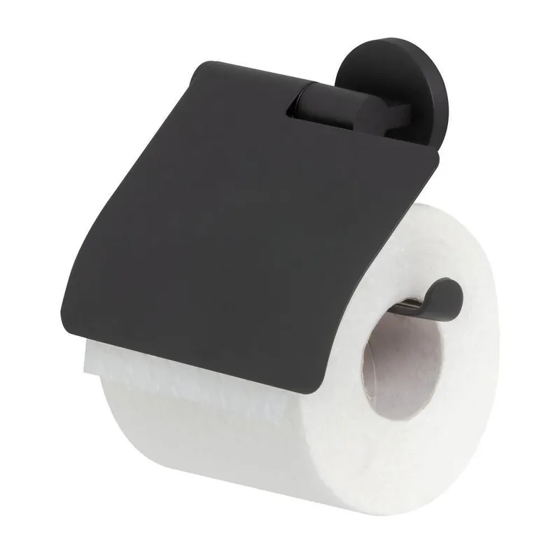 Tiger toiletrolhouder met klep Noon zwart