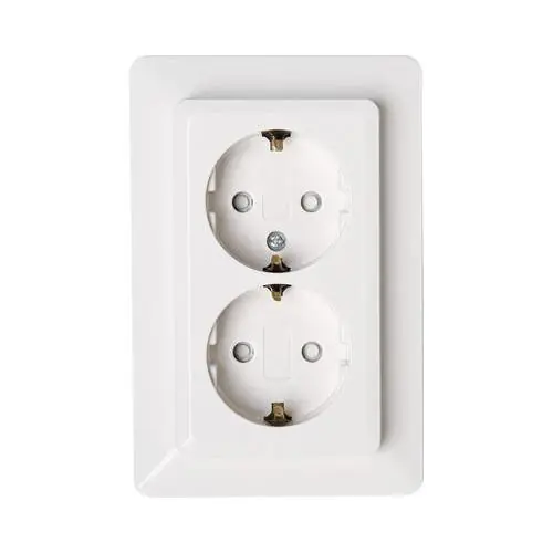 Milano wandcontactdoos 2V RA KV wit