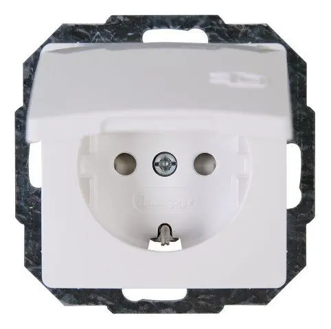 Paris wandcontactdoos 1V RA KV deksel arctic wit