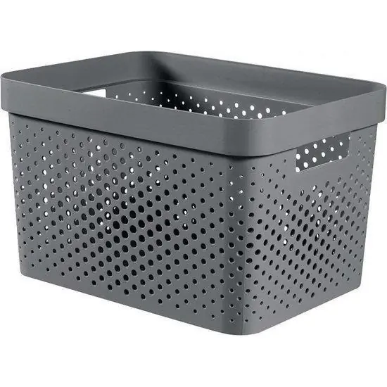 Curver Infinity box dots 17 liter - 100% recycled antraciet