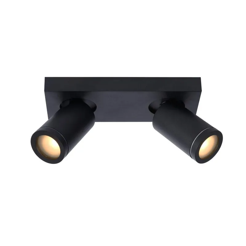 Lucide Taylor plafondspot badkamer LED Dim to warm GU10 2x5W zwart