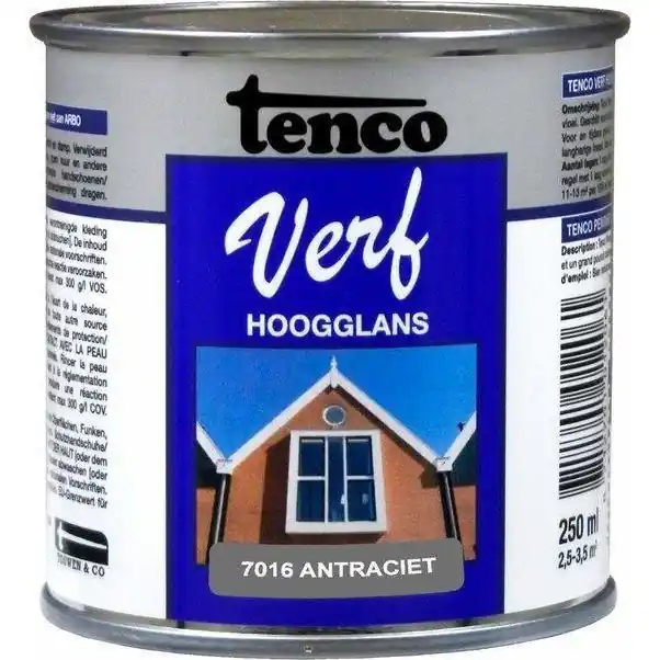 Tenco Verf hoogglans 7016 antraciet 250 ml.
