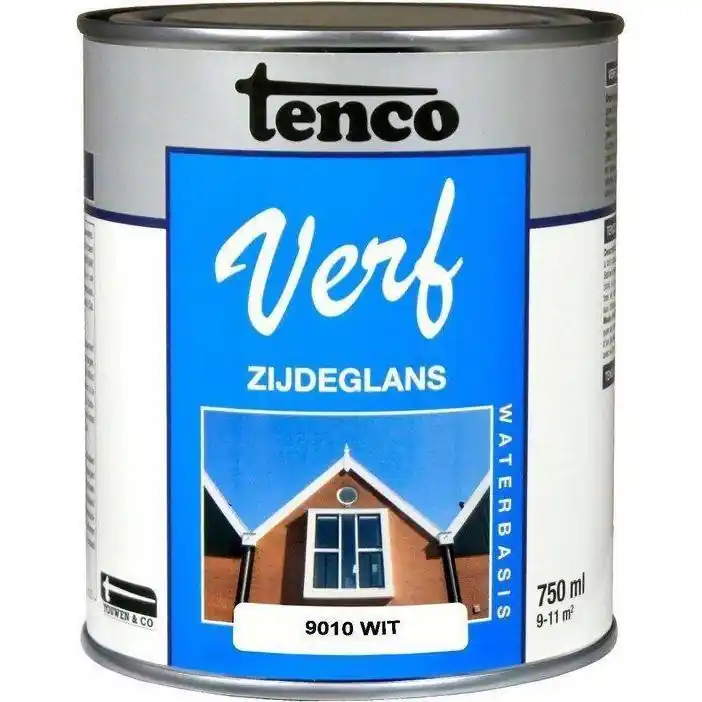 Tenco Verf WB zijdeglans 9010 wit 750 ml.