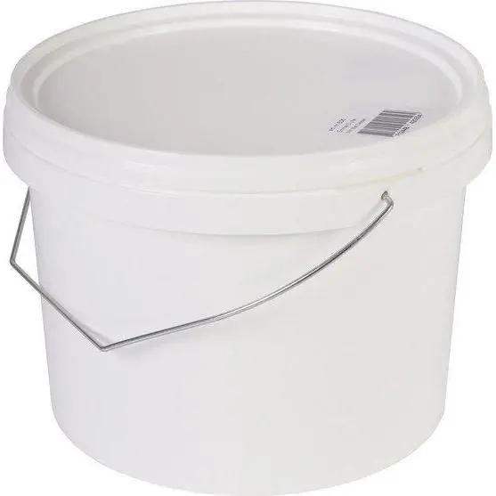 Emmer 5 liter wit met deksel