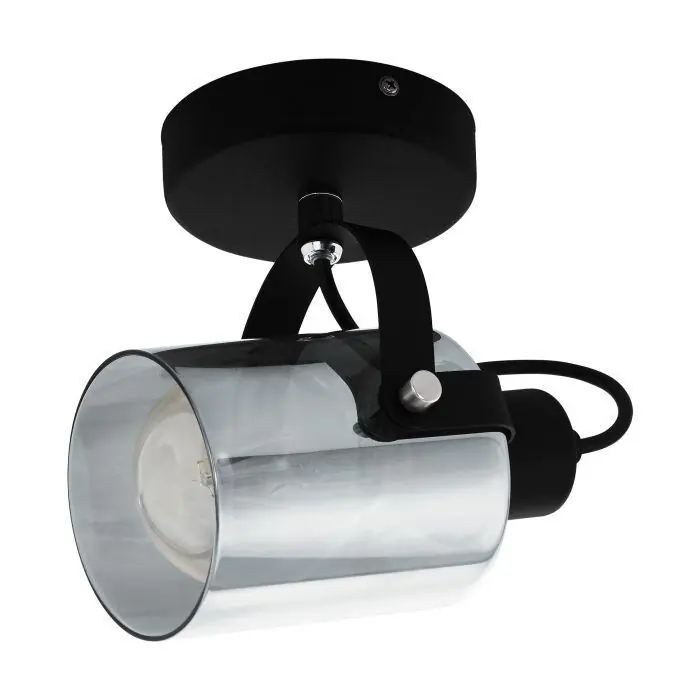 SPOT BERREGAS 1LI E27 ZWART/TITANIUM GLAS