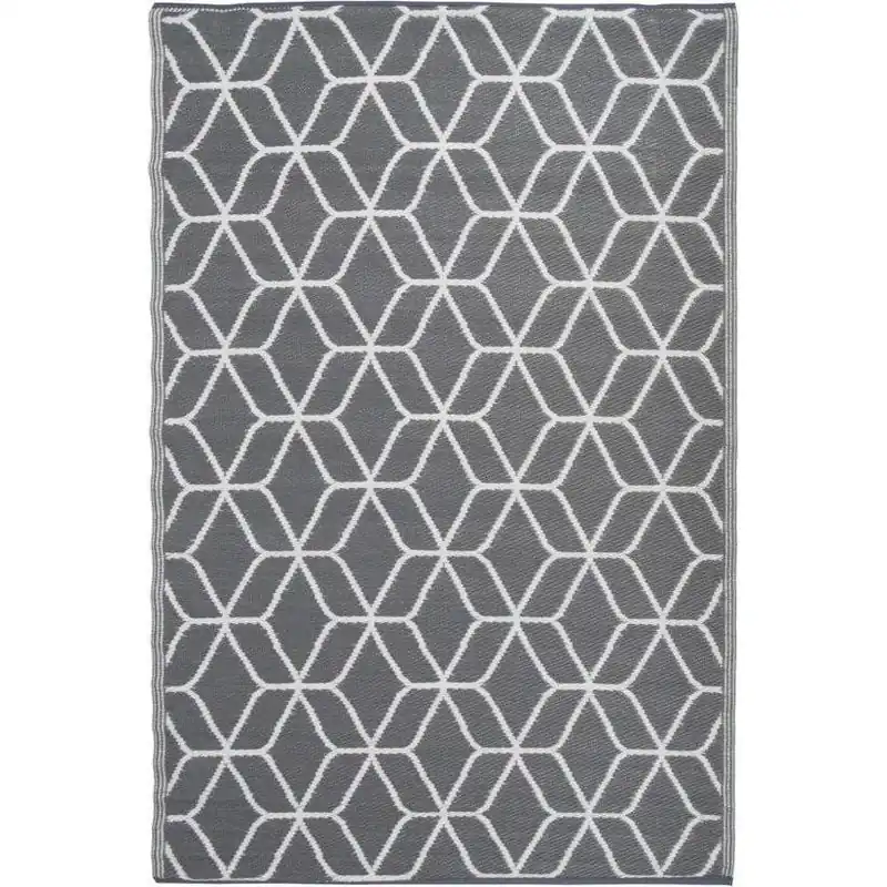 Esschert Design Tuintapijt grafisch beige/wit 180x121 cm.