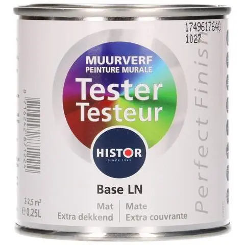 Histor Perfect Finish muurverf mat tester basis LN 250ml