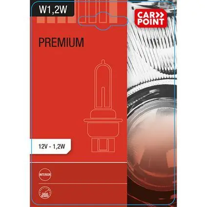 Carpoint Premium Autolampen 12V W1,2W 2 Stuks