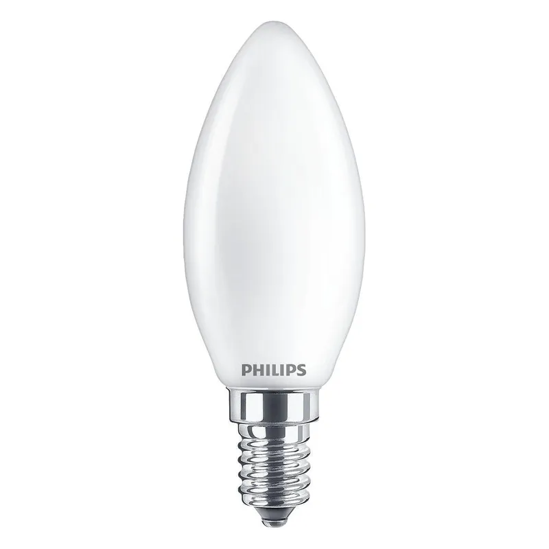 Philips LED kaarslamp mat E14 3,4W (40W) warm wit dimbaar