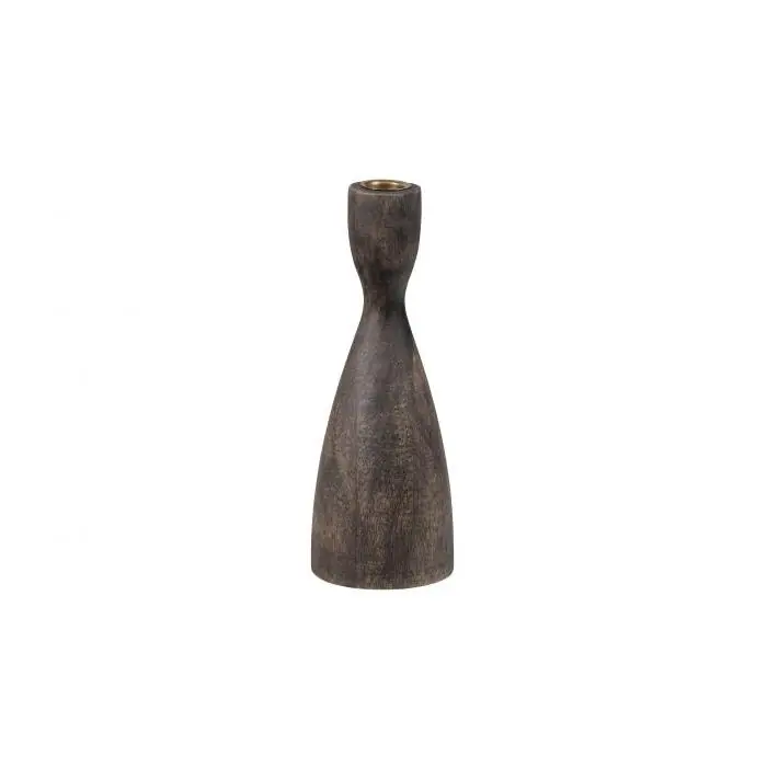 WOOOD Rosa kandelaar hout Bruin 22cm.