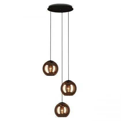 Eglo Cordoba hanglamp 3-lichts zwart/koper