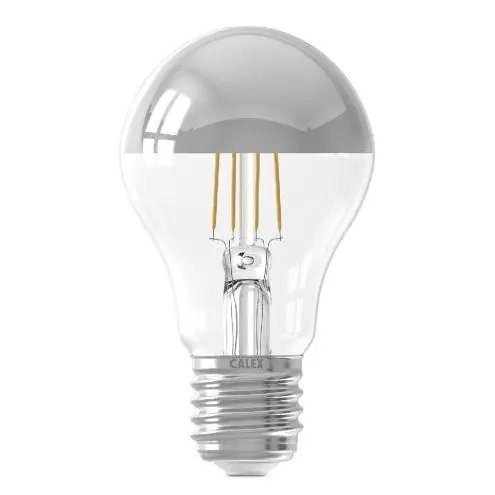 CALEX LED standaardlamp kopspiegel 220-240V 4.5W 470lm E27 A60 chroom 2300K dimbaar