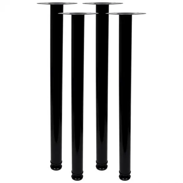 Duraline meubelpoot rond staal 5x70cm zwart 4pp (set van 4)