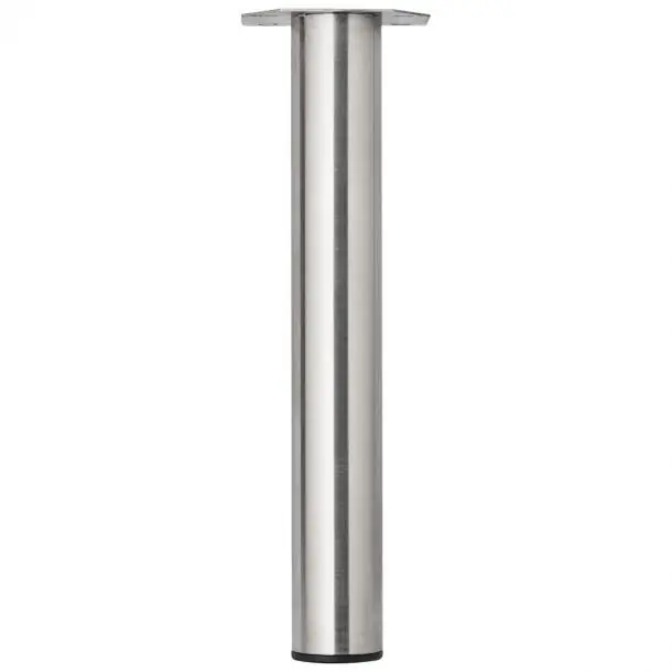 Duraline meubelpoot rond staal 6x42cm nikkel 4pp