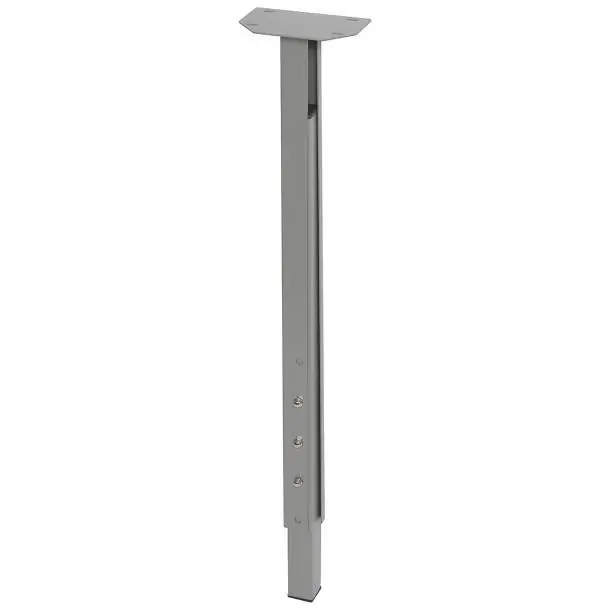Duraline meubelpoot verstelbaar vierkant staal 3x3x63-90cm grijs 4pp
