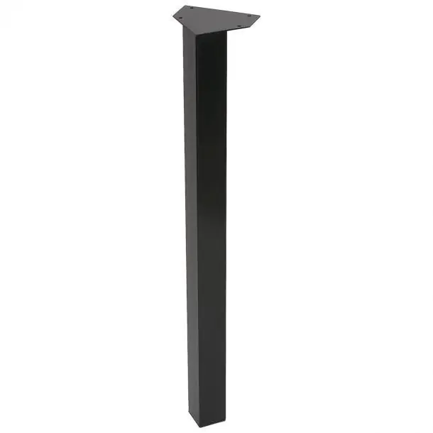 Duraline meubelpoot vierkant staal 5x5x72cm zwart 4pp