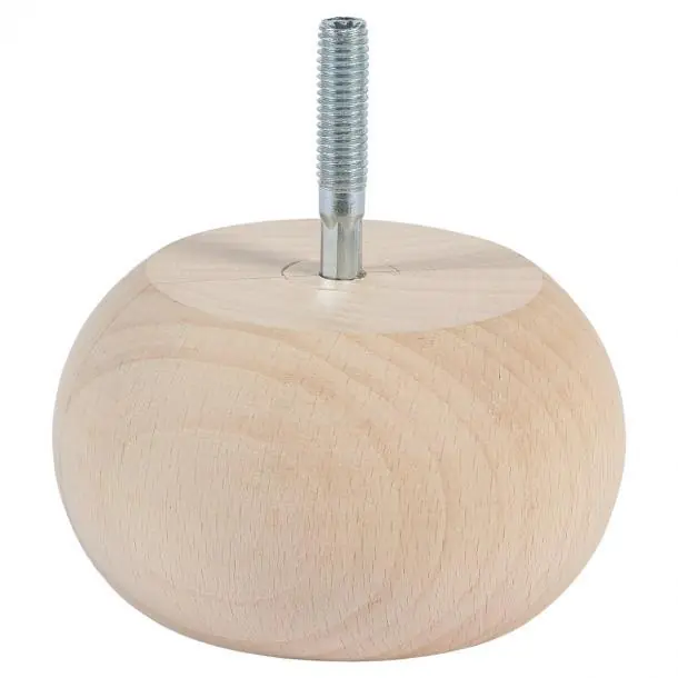 Duraline meubelpoot bol plat hout 8,5x5cm beuken FSC 4pp