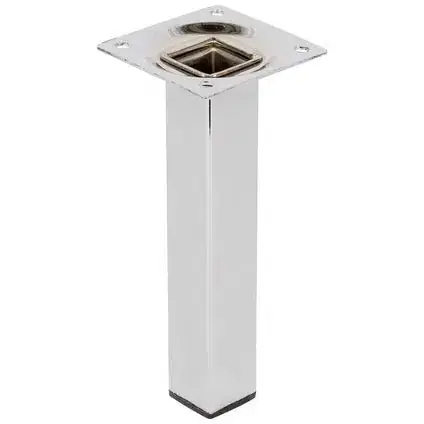 Duraline meubelpoot vierkant staal 2,5x2,5x15cm chroom 4pp
