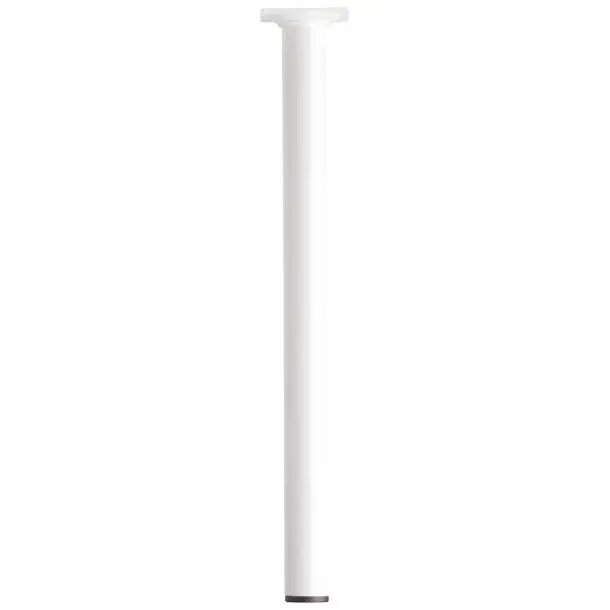 Duraline meubelpoot rond staal 3x40cm wit 4pp