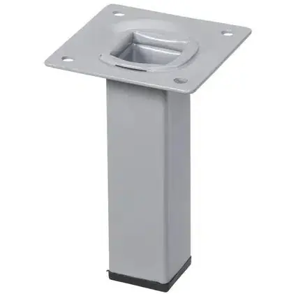 Duraline meubelpoot vierkant staal 2,5x2,5x10cm grijs 4pp