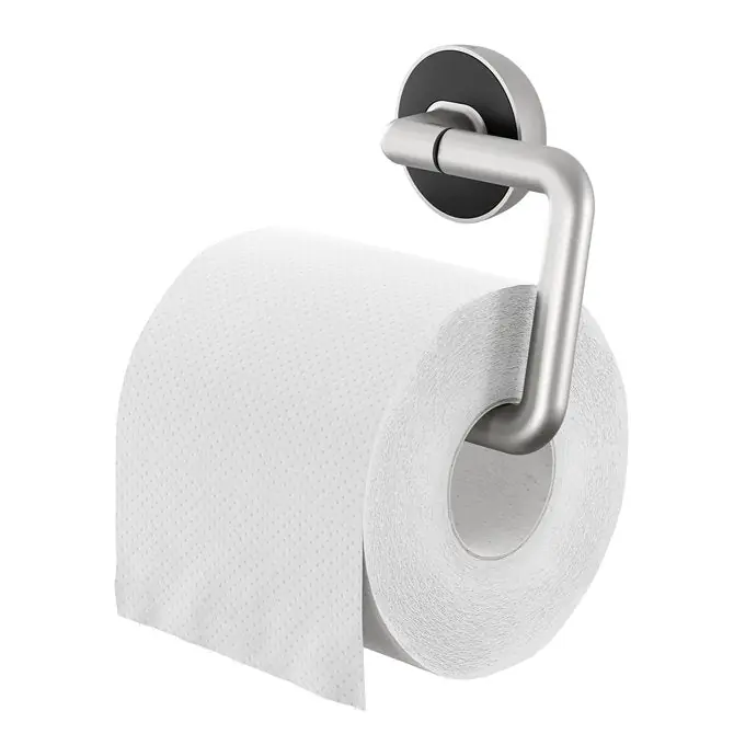 Tiger toiletrolhouder zonder klep Cooper RVS geborsteld/zwart