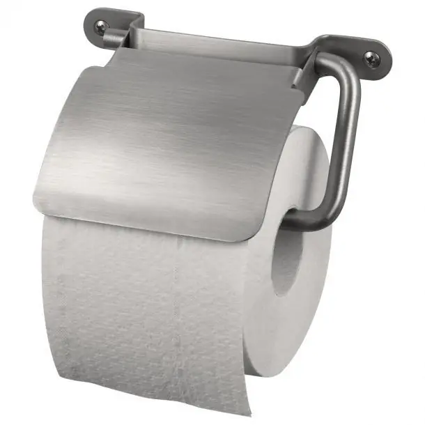 Haceka IXI toiletrolhouder met klep geborsteld RVS