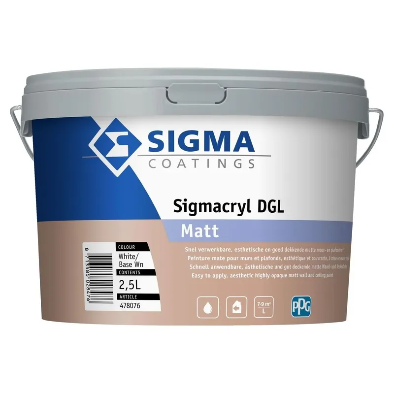 Sigmacryl DGL mat wit 2,5l