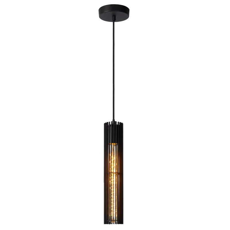 Lucide hanglamp Lionel Ø6,5cm E27 zwart