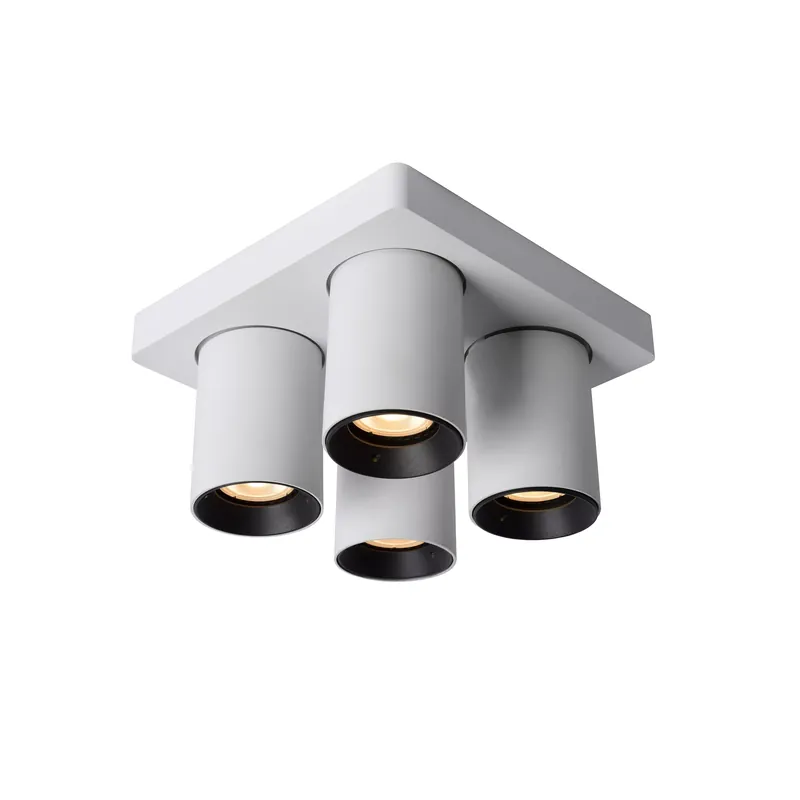 Lucide Nigel plafondspot LED Dim to warm GU10 4x5W wit